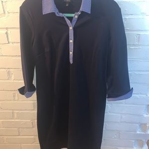 Blue dress; layered look